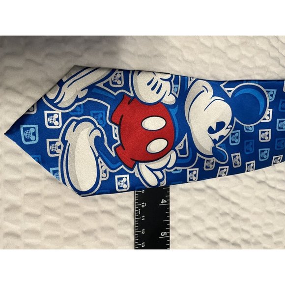 Disney Parks Blue Mickey Mouse Walt Disney World Logo Men's Silk Neck Tie - Picture 6 of 6